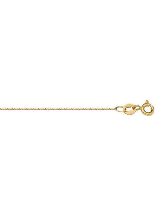 10k, 14k Yellow Gold Solid Box Link 0.6 mm Italian Chain