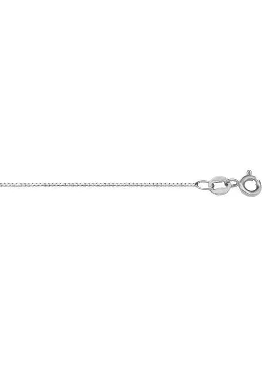 10k, 14k White Gold Box Link 0.6 mm Italian Chain