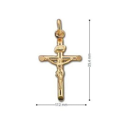 10k, 14k, 18k Yellow Gold Religious Italian Cross with Crucifix