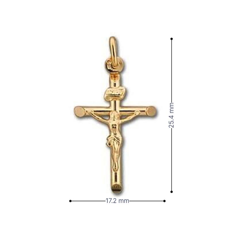 10k, 14k, 18k Yellow Gold Religious Italian Cross with Crucifix