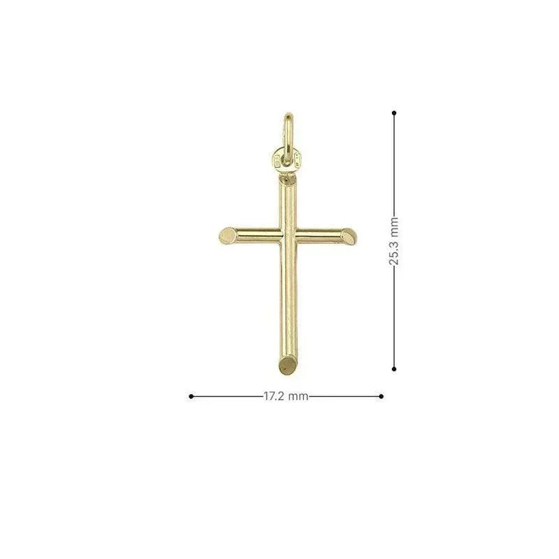 10, 14, 18 Karat Yellow Gold Small Religious Classic Italian Cross