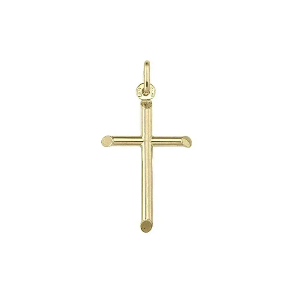 10, 14 Karat Yellow Gold Small Religious Classic Italian Cross