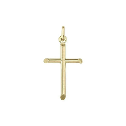 10, 14 Karat Yellow Gold Small Religious Classic Italian Cross