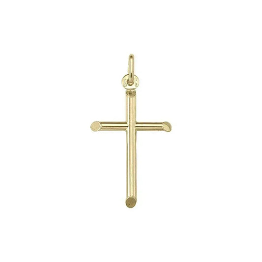 10, 14 Karat Yellow Gold Small Religious Classic Italian Cross