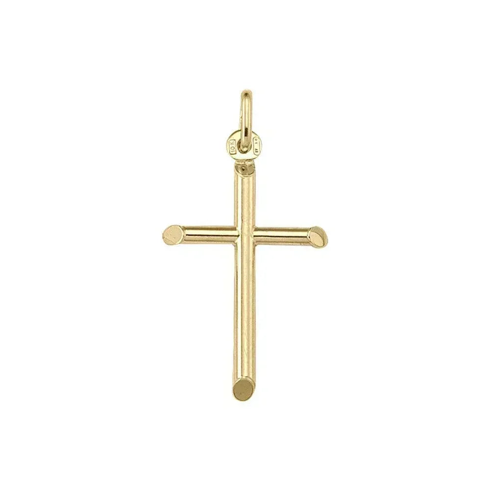 10, 14 Karat Yellow Gold Medium Religious Classic Italian Cross
