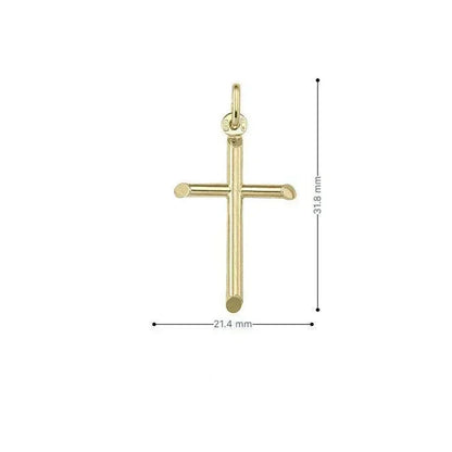 10, 14, 18 Karat Yellow Gold Medium Religious Classic Italian Cross