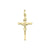 10k, 14k, 18k Yellow Gold Flat Religious Classic Italian Cross with Crucifix