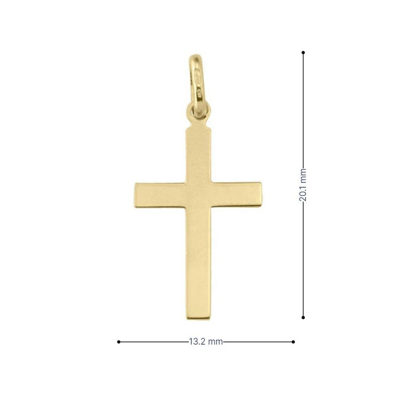 10, 14, 18 Karat Yellow Gold Religious Italian Classic Flat Cross