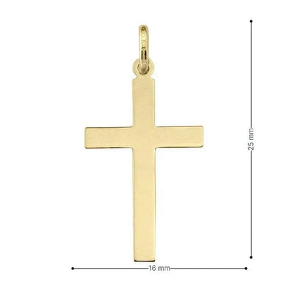 10, 14 Karat Yellow Gold Religious Italian Classic Flat Cross