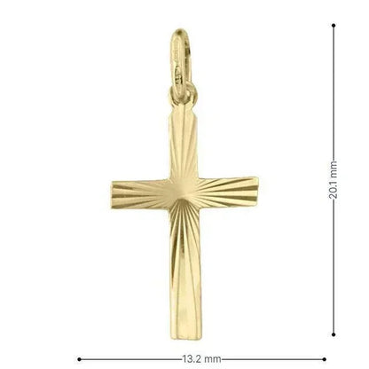 10k, 14k, 18k Yellow Gold Religious Italian Cross