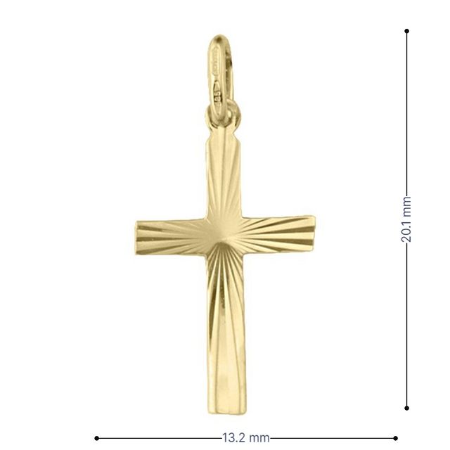 10k, 14k, 18k Yellow Gold Religious Italian Cross