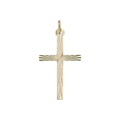 14 Karat Yellow Gold Flat Italian Cross Pendant