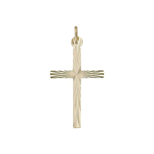 14 Karat Yellow Gold Flat Italian Cross Pendant