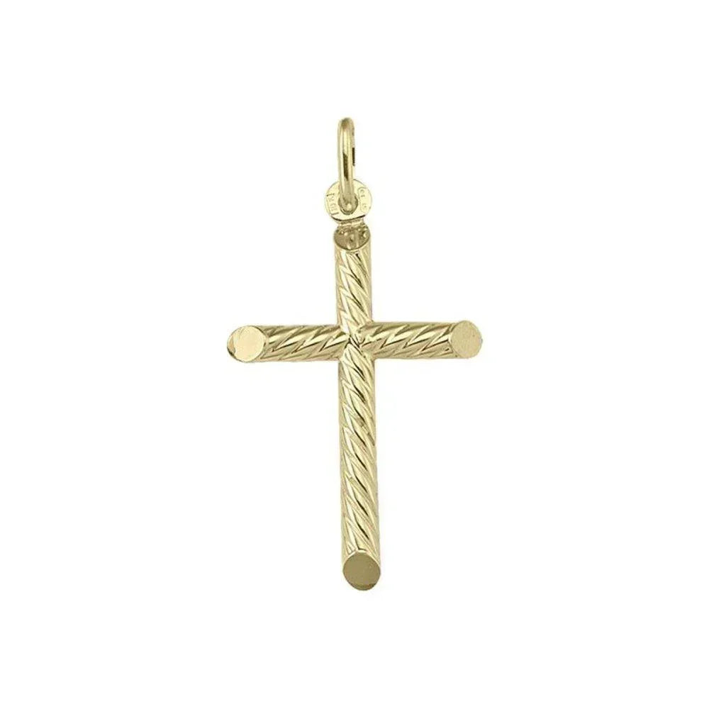 10, 14 Karat Yellow Gold Religious Classic Italian Cross