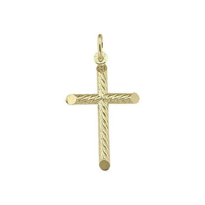 10, 14 Karat Yellow Gold Religious Classic Italian Cross