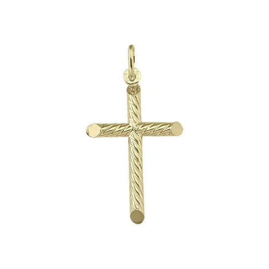 10, 14 Karat Yellow Gold Religious Classic Italian Cross