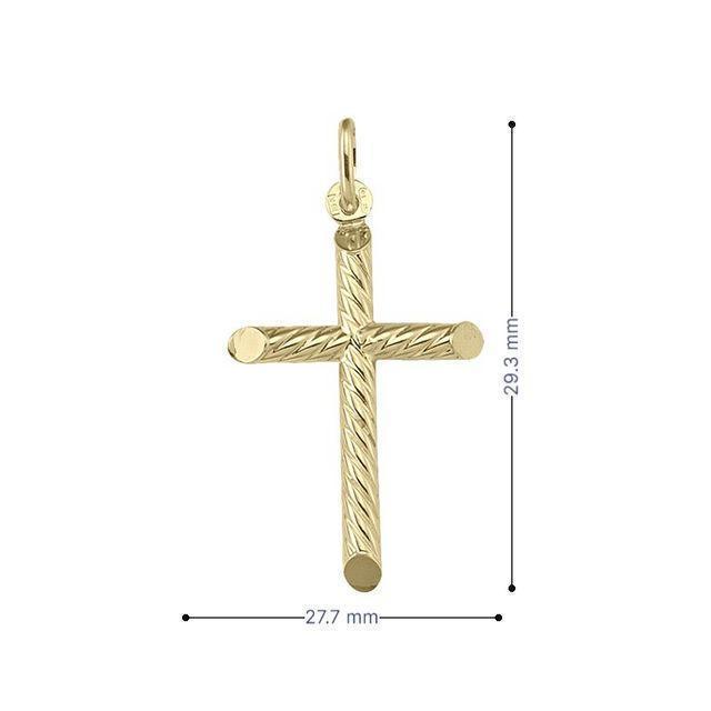 10, 14, 18 Karat Yellow Gold Religious Classic Italian Cross