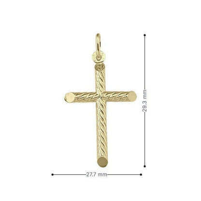 10, 14, 18 Karat Yellow Gold Religious Classic Italian Cross