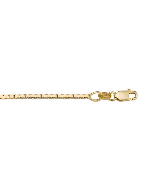 10k, 14k Yellow Gold Solid Box Link 1.5 mm Italian Chain