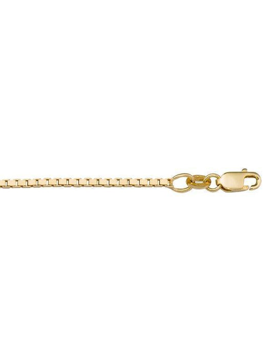 10k, 14k Yellow Gold Solid Box Link 1.5 mm Italian Chain
