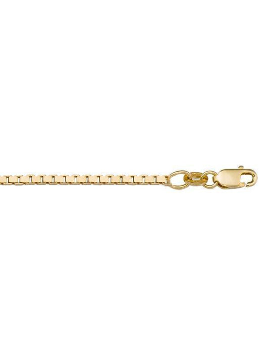 10k, 14k Yellow Gold Solid Box Link 1.7 mm Italian Chain