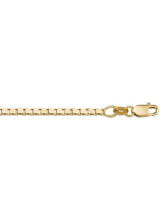 10k, 14k Yellow Gold Solid Box Link 1.9 mm Italian Chain