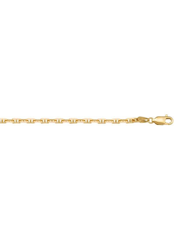 10k, 14k, 18k Yellow Gold Anchor Link 2.2 mm Italian Chain
