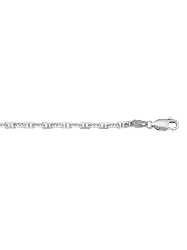 10k, 14k White Gold Anchor Link 2.8 mm Italian Chain
