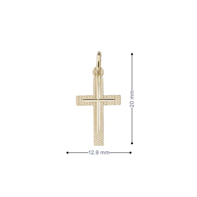 14 Karat Yellow Gold Religious Italian Cross in Cross Pendant