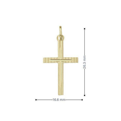 14 Karat Yellow Gold Religious Italian Cross in Cross Pendant
