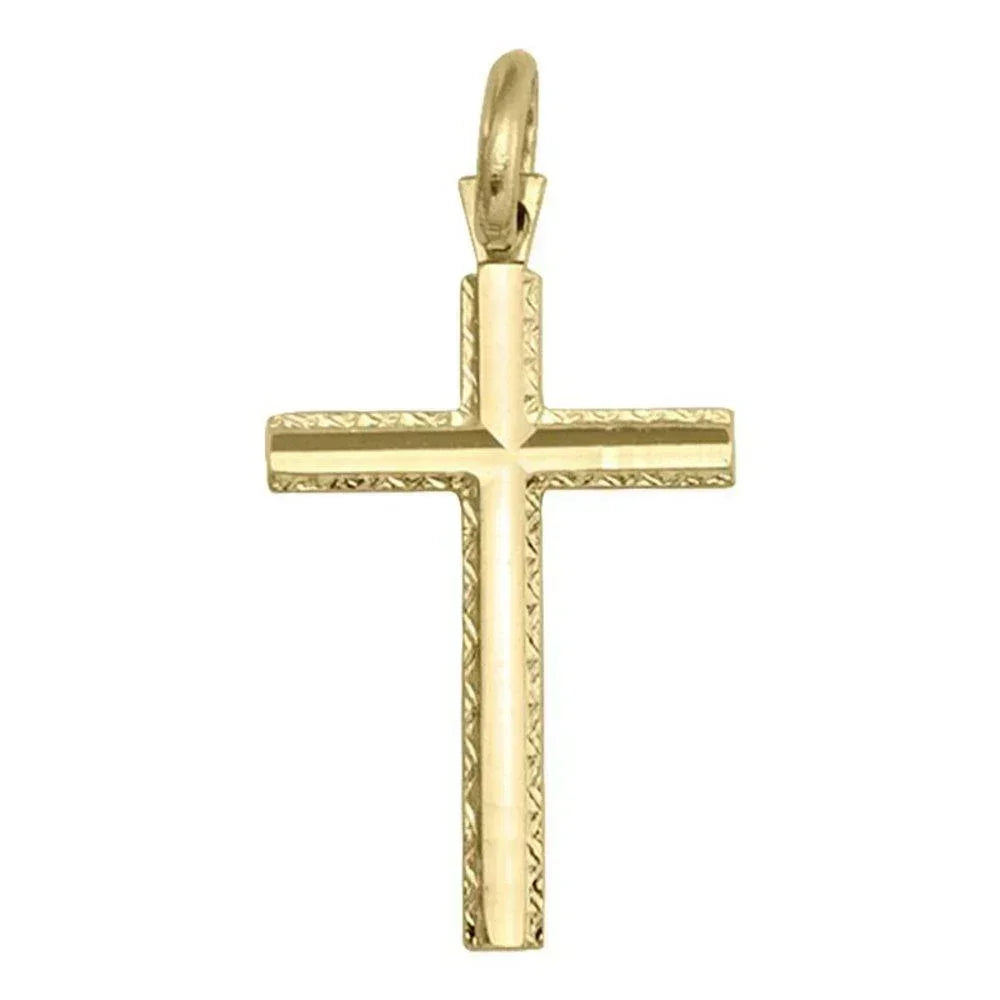10, 14 Karat Yellow Gold Religious Classic Italian Cross