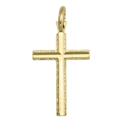 10, 14 Karat Yellow Gold Religious Classic Italian Cross