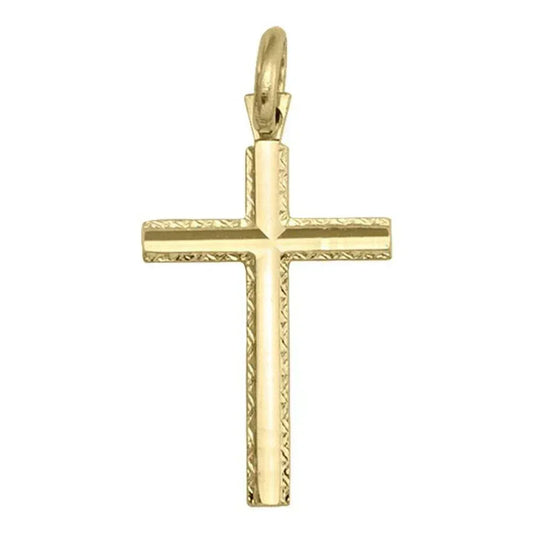 10, 14 Karat Yellow Gold Religious Classic Italian Cross
