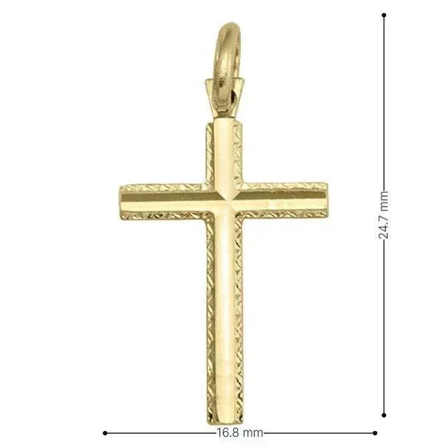 10, 14, 18 Karat Yellow Gold Religious Classic Italian Cross