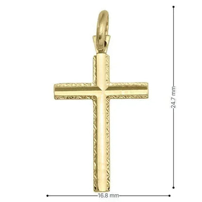 10, 14, 18 Karat Yellow Gold Religious Classic Italian Cross