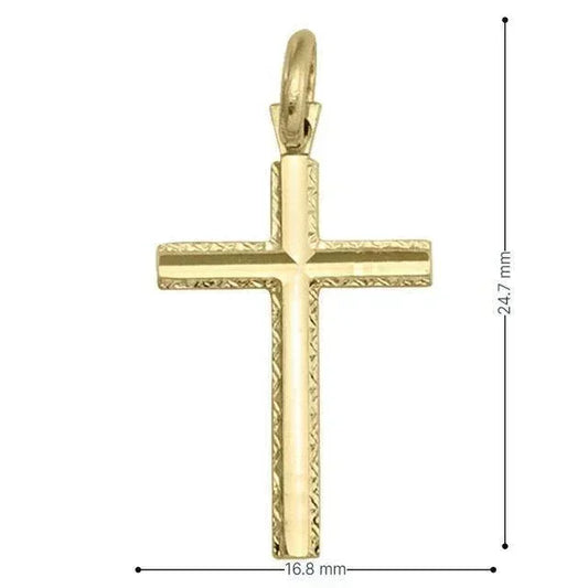 10, 14, 18 Karat Yellow Gold Religious Classic Italian Cross