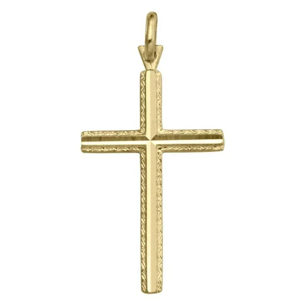 10, 14 Karat Yellow Gold Religious Classic Italian Cross