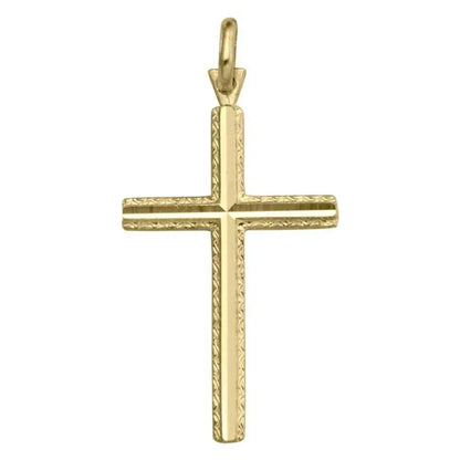 10, 14 Karat Yellow Gold Religious Classic Italian Cross