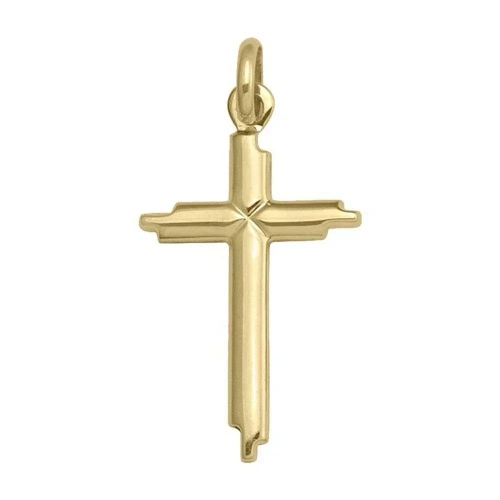 10, 14 Karat Yellow Gold Religious Classic Italian Cross