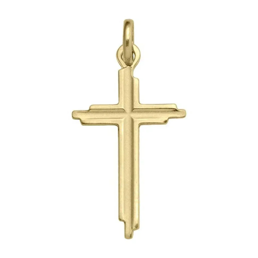 10, 14 Karat Yellow Gold Religious Classic Italian Cross