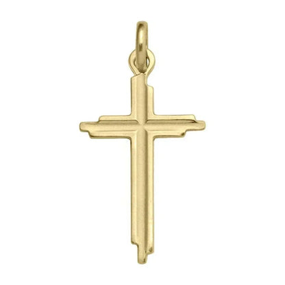 10, 14 Karat Yellow Gold Religious Classic Italian Cross