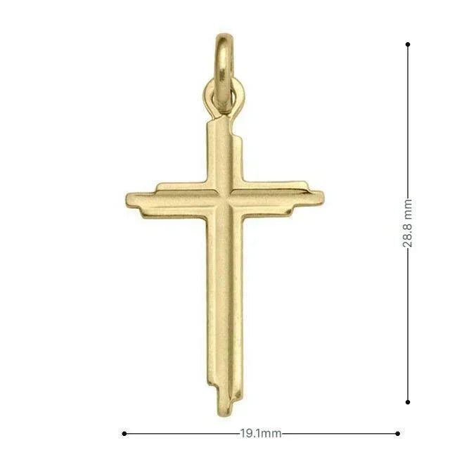 10, 14, 18 Karat Yellow Gold Religious Classic Italian Cross