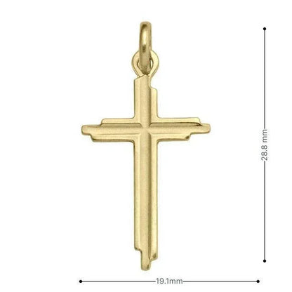 10, 14, 18 Karat Yellow Gold Religious Classic Italian Cross