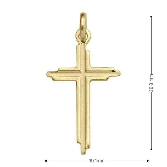 10, 14, 18 Karat Yellow Gold Religious Classic Italian Cross