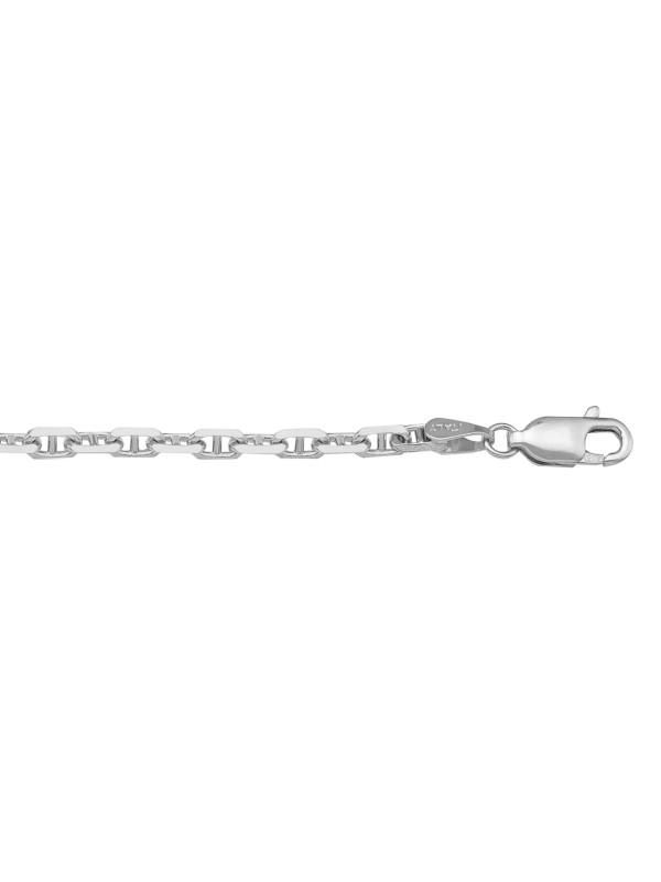 18k White Gold Anchor Link 3.5 mm Italian Chain With