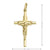 14k Yellow Gold Religious Classic Italian Cross with Crucifix