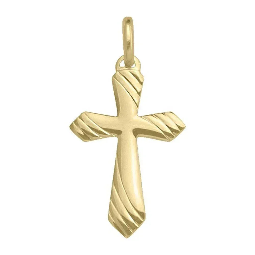 10, 14 Karat Yellow Gold Religious Classic Italian Cross