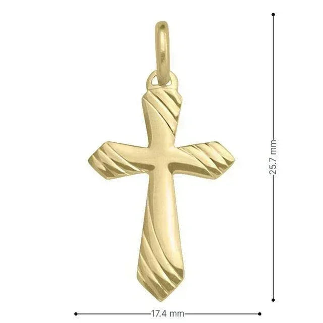 10, 14, 18 Karat Yellow Gold Religious Classic Italian Cross