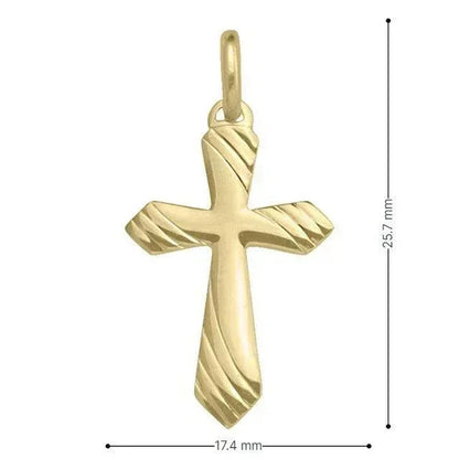10, 14, 18 Karat Yellow Gold Religious Classic Italian Cross