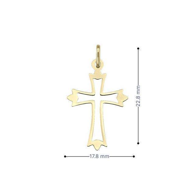 14k Yellow Gold Religious Italian Cross in Cross Pendant